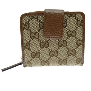 Gucci Compact Wallet *Outlet Women's Bifold 346056 GG Canvas Beige